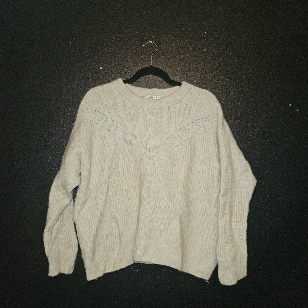 NWOT Madewell Cream Ribbed Sweater - Picture 2 of 5
